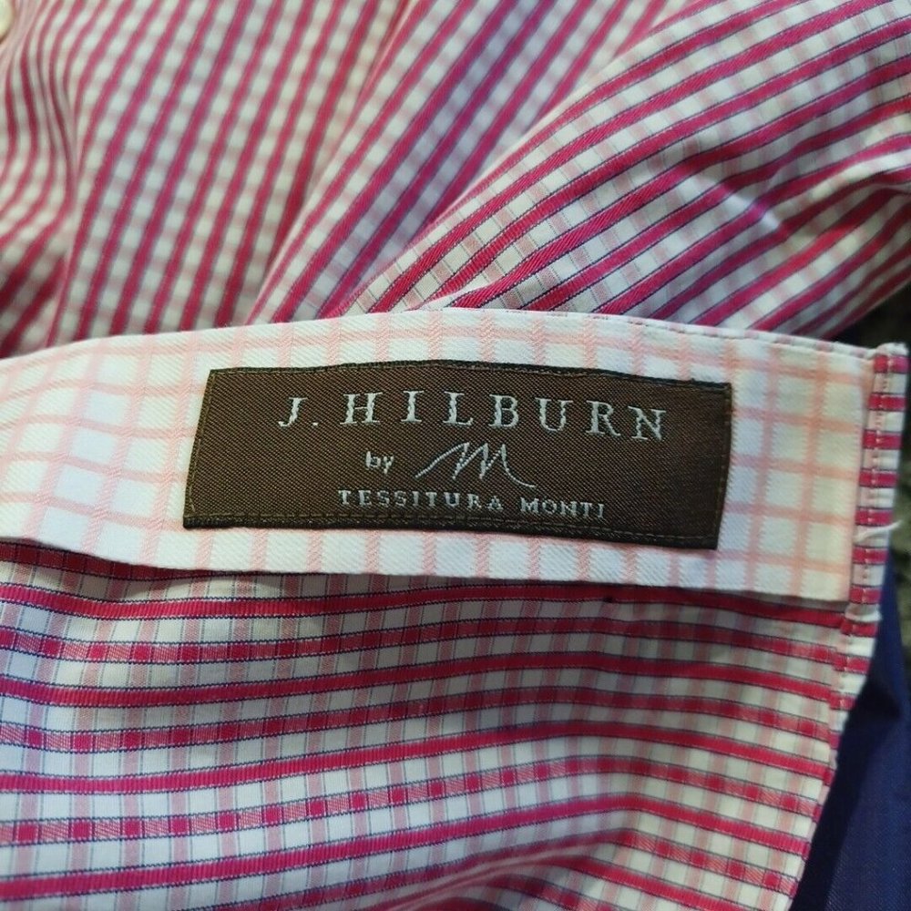 J. HILBURN XL 48in Chest Multi Plaid Button Up Down Shirt Collard Dress Business - Picture 14 of 16